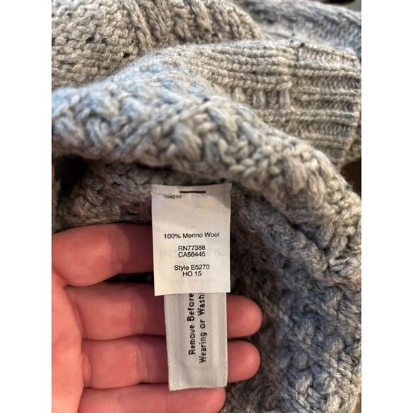 Madewell Palaside Merino Wool Zipper Back Gray Cable Knit Sweater XS - Picture 7 of 7